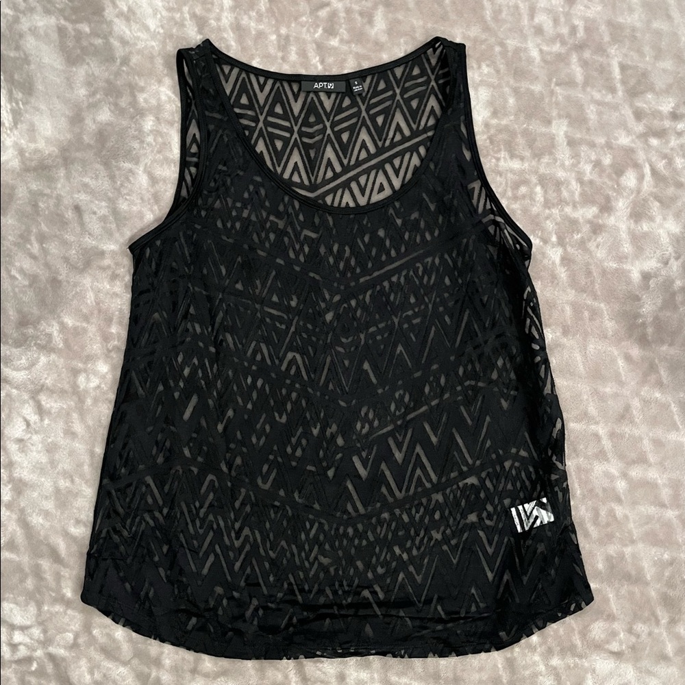 Black shear tank top